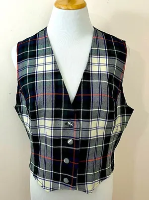 Vintage Surry Classics Tartan Plaid Wool Vest Navy M/ L thumbnail 1