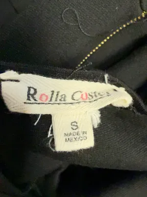Rolla Coster Black Cutout Jumpsuit Gold Zip V-Neck Size S thumbnail 8