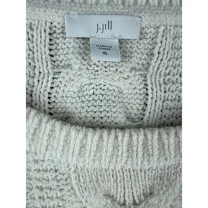 J. Jill Womens XL Ivory Cable Knit Chenille Fishermans Pullover Sweater Timeless thumbnail 3