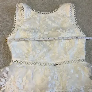 NWOT Lulus Look So Sweet White Floral Embroidered Organza Mini Dress thumbnail 8
