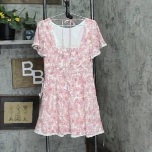 B Darlin Womens Juniors Floral Print Open Back Mini Dress 3CMT257 Pink 11/12 thumbnail 2