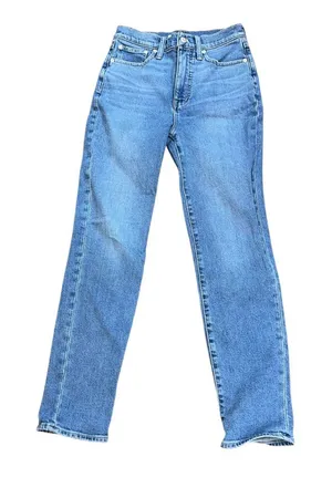 Madewell‎ The MomJean Denim Tapered Leg Jeans Leacrest Wash High Waist Size 26 thumbnail 1