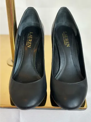 Lauren Ralph Lauren Black Leather Pump Heels thumbnail 1