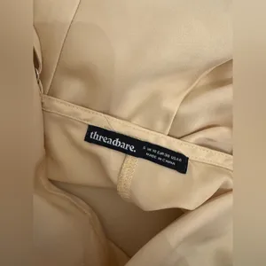 Threadbare Yellow Satin Midi Dress thumbnail 3