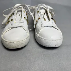 Valentino Garavani Rockstud Untitled White Leather Sneakers Gold Studs 39 thumbnail 3