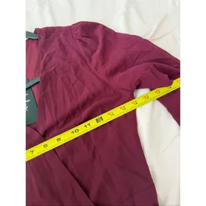 NWT Lulu's My Whole Heart Plum Long Sleeve Wrap Dress Size S thumbnail 5