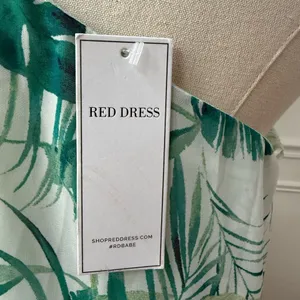 NWT Aura Women's Sleeveless Flutter Side Chiffon Maxi Dress Green Frond Print $1 thumbnail 7