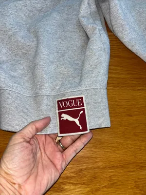 Vogue Light Heather Gray Hoodie with Burgundy Logo thumbnail 5