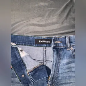 🌸Express Frayed Hem Light Blue Denim Shorts thumbnail 2