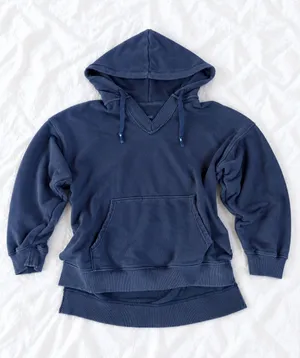 Aerie Navy Blue Distressed Hoodie – Size Small thumbnail 1