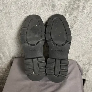 Vince Black Leather Robin Penny Loafer‎ Square Toe Chunky Women's 7.5 thumbnail 4