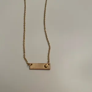 Gold and rhinestone bar necklace thumbnail 5