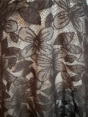Studio Y Dark Brown Floral Lace Dress Size L Y2K Romantic Empire Waist thumbnail 8