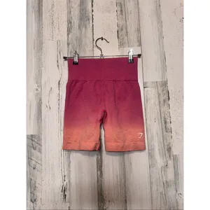 Gymshark Ombre Seamless Shorts Womens Size Extra Small XS Berry Orange Athletic thumbnail 3