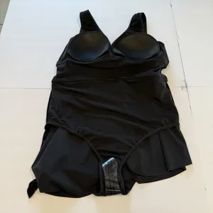 NWT Torrid Black Wireless Short‎ Asymmetrical Swim Dress With Brief Size 2X thumbnail 9