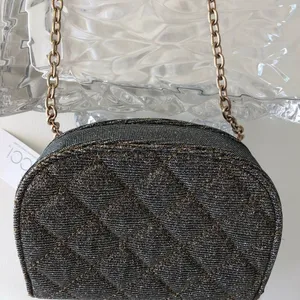 LONG CHAIN CROSSBODY GOLD GLITTER SHOULDER BAG Purse Evening Occasion Bag thumbnail 9