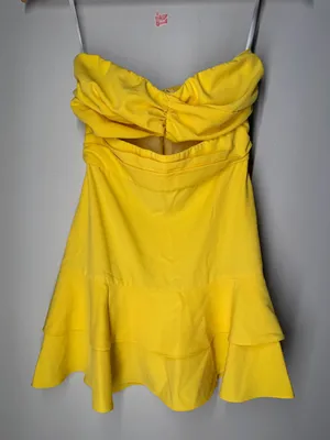 NBD x Naven Lauren‎ Bodycon Strapless Cutout Ruffle Cocktail Mini Dress Summer thumbnail 2