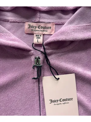 Juicy Couture Dewberry Pink Terry Rhinestone Hoodie Shorts Set NWT L Y2K thumbnail 3
