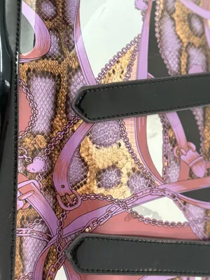 Stylish Black and Purple Women's Vintage Look Handbag thumbnail 5