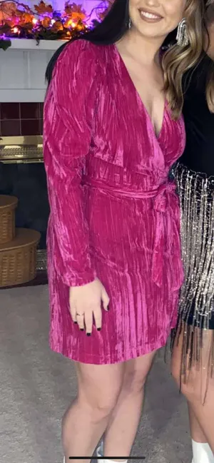 Adelyn Rae Pink Velvet Dress thumbnail 7