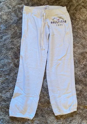 Hollister Y2K Sweatpants Light Heather Cinched Ankle Jogger Drawstring Waist thumbnail 1