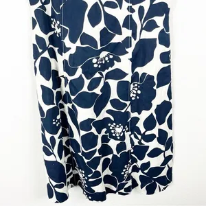 J. CREW 100% Linen Blue White Floral Spaghetti Straps Lined Dress 4 Preppy Boho thumbnail 9