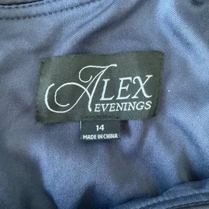 Alex Evenings Glitter MobWife Office Siren‎ Dainty Formal Gown 14 Smoke thumbnail 3