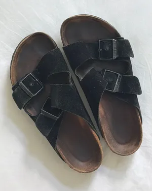 Birkenstock Arizona Black Suede Sandals thumbnail 1