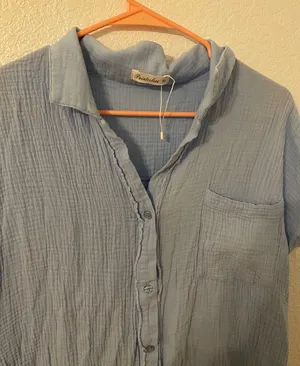 Boutique NWT Baby Blue Chambray Dress thumbnail 4