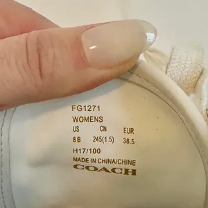 Coach Porter Lace Up Sneakers in White & Navy thumbnail 5
