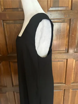 Reformation Vea Black Crepe Square Neck Maxi Shift Dress Size 12 Lined thumbnail 5