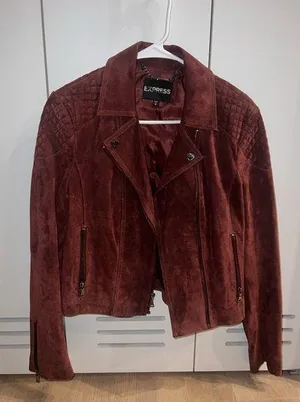 Express red soft leather jacket thumbnail 1