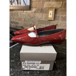 Franco Sarto Carmela patent red leather Mary Jane flats square toe Size 7.5 thumbnail 5
