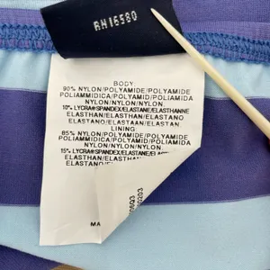 Ralph Lauren Sport Blue Aqua Y2K Wide Stripe Bikini Bottoms Coastal Pool Size 10 thumbnail 8