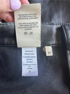 Alice + Olivia AMAZING VEGAN LEATHER BOYFRIEND PANT black size 25 thumbnail 6