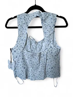 White Floral Coquette Sleeveless Tank Top thumbnail 5
