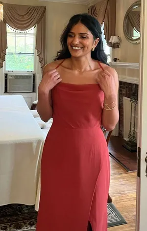 Azazie X KENDALL + KYLIE Cowl Scoop Chiffon Mermaid Dress Terracotta thumbnail 5