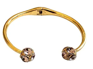 Kate Spade Gold Tone Crystal Open Cuff Bracelet thumbnail 1