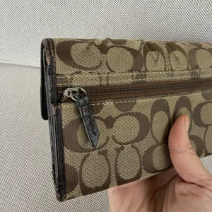 Coach Ashley Signature Jacquard Trifold‎ Wallet W/Checkbook Insert Y2K Vintage thumbnail 6
