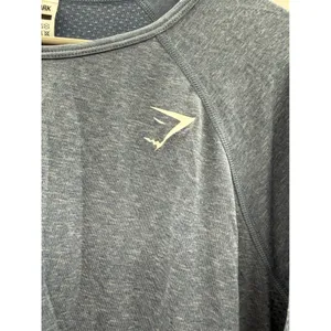 Gymshark Vital Seamless 2.0 Top Women XL Blue‎ Marl Long Sleeve Thumbholes thumbnail 2