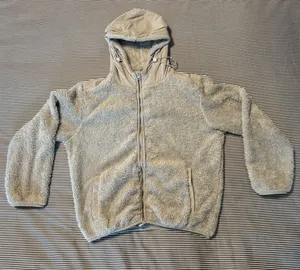 ZYIA Active Plush Sherpa Jacket in Light Gray thumbnail 1