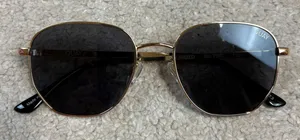Quay Women's Big Time Metal Hexagonal Frame Polarized Sunglasses Gold thumbnail 1