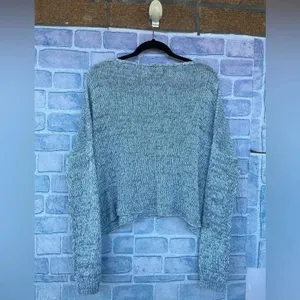 wooden ship v neck drop shoulder mint color sweater S/M thumbnail 4