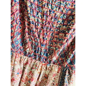 Haute Hippie Maxi Dress‎ Boho Flutter Sleeve Cotton Flounce Hem Floral Sz 12 thumbnail 4