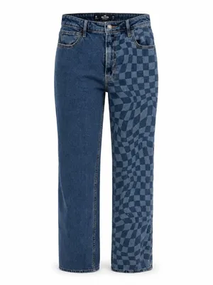 Hollister Ultra High Rise Checkered 90s Straight Jeans 3R thumbnail 2