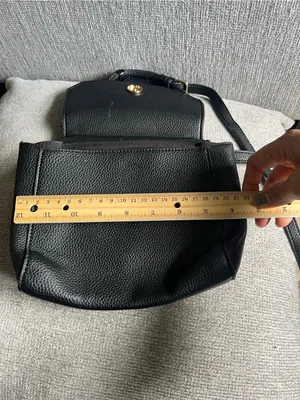 Black Shoulder Bag with Gold Buckle Accent thumbnail 5