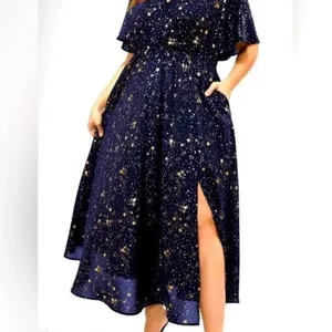 Bloomchic Elegant Navy Blue Starry Dress - Size 12 thumbnail 3