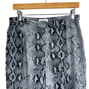 Missy Empire Snakeskin Print Bell Bottom Flare Pants Grey Goth Edgy Size 14 thumbnail 4