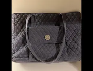 Vera Bradley Stylish Quilted Tote Bag - Gray thumbnail 1