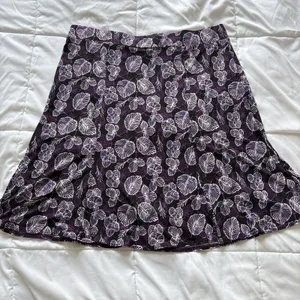 Vintage 90s Skirt Womens Large Black Purple Floral Stretch Feminine Dainty Fairy thumbnail 7